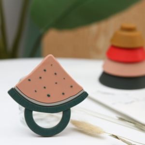 Ecológico bebé recién nacido silicona dentición sandía juguetes bebé silicona sonajeros <span class=keywords><strong>mordedor</strong></span> - Product Image 3