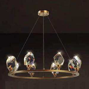 Lustre de salle à manger réglable de petite taille en cristal de luxe LED longue barre pendante pour l'application de restaurant d'hôtel - Product Image 1