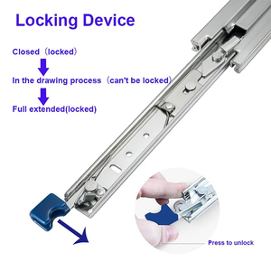 Heavy Duty Locking <strong>Drawer</strong> <strong>Slides</strong> Ball Bearing <strong>Drawer</strong> <strong>Slide</strong> Cold Rolled Steel <strong>Drawer</strong> <strong>Slides</strong> With Lock - Product Image 3