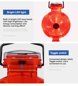 LED giallo barricata di traffico solare lampeggiante luce di sicurezza del traffico luce di avvertimento facile da trasportare - Product Image 6