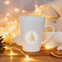 Rouleau d'autocollants de Noël de luxe avec estampage à chaud doré, étiquettes décoratives auto-adhésives pour emballage cadeau