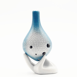 Ocarina en céramique 6 trous Alto C, finition craquelée, forme goutte d'eau, instrument à vent pour débutants, vente en gros - Product Image 1