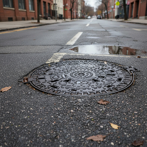 Coperchio per pozzetto rotondo <span class=keywords><strong>in</strong></span> <span class=keywords><strong>ghisa</strong></span> sferoidale standard EN124, dimensioni personalizzabili, facile da installare e mantenere, prodotto per la segnaletica stradale - Product Image 2