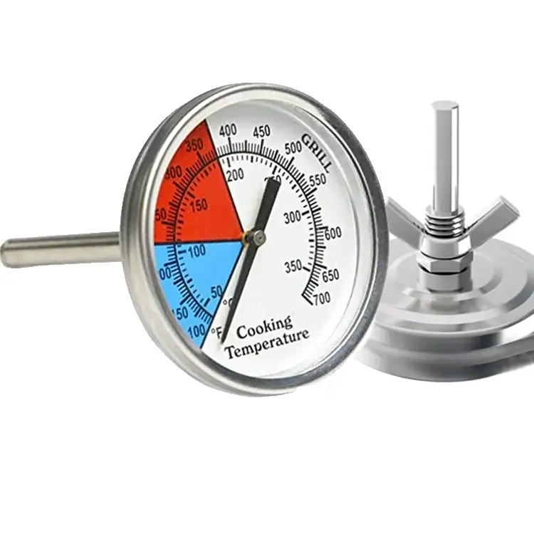 2 inch Dial Stainless Steel Temperature Gauge Barbecue BBQ Grill Thermometer for Charcoal Grill Smoker Pit Smoking