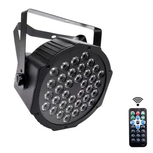 DMX Lampu Disko, Cahaya Disko Diaktifkan Suara RGB 72W LEDs 36 Buah Kontrol Aluminium