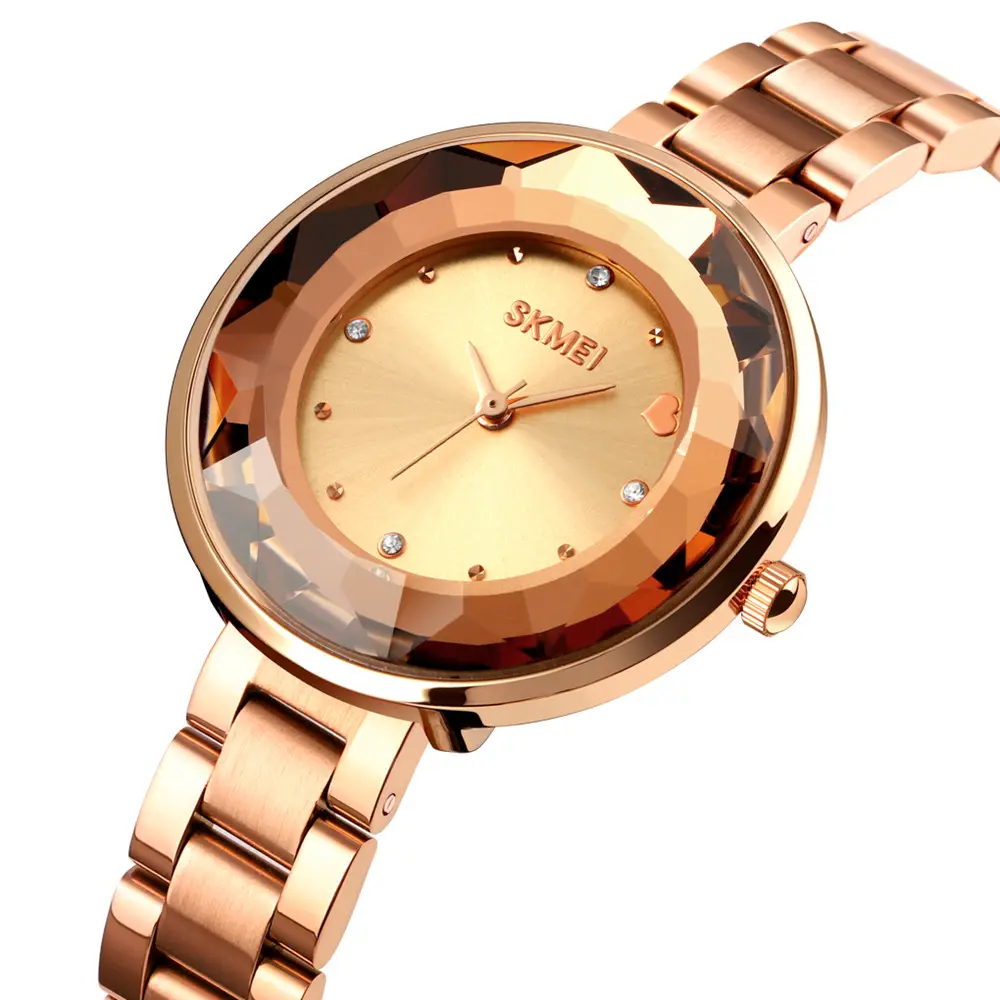 SKMEI 1707 Latest Design Stainless Steel Quartz Wrist Fashion Women Watches For Ladies