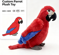 Aigle rouge en peluche sur mesure avec un bec noir, poupée en peluche, tissu en fourrure, jouets en peluche pour bébés, jouets doux pour bébés
