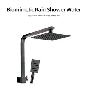 Système <span class=keywords><strong>de</strong></span> <span class=keywords><strong>douche</strong></span> mural en acier inoxydable 304 noir mat certifié CE, avec douchette pluie et bec <span class=keywords><strong>de</strong></span> robinet rotatif à 360°, vente en gros - Product Image 3