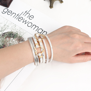 2025 New Hot Selling Hand-Woven <b>Leather</b> <b>Bracelet</b> With Alloy Magnetic Buckle Bohemian Multi-Layer PU <b>Bracelet</b> for Women - Product Image 4