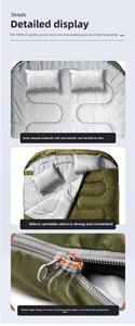 Sac de couchage extérieur détachable à double usage pour adultes Enveloppe en polyester épais imperméable et résistante au froid pour l'automne et l'<span class=keywords><strong>hiver</strong></span> - Product Image 2