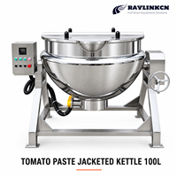 Fabrique de Sauces Marmite Compacte à Double Enveloppe 100L Chauffage Vapeur SUS304 Sans Zones Mortes pour Tomate Concentration