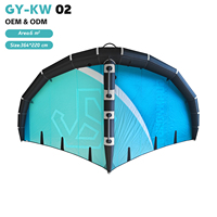 Planche de wing foil gonflable GY Blue Black Carbon Handle 6M2 pour hommes, niveau intermédiaire, eaux océaniques, kitesurf, windsurf