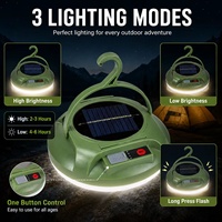 Lámpara Solar LED de 20W ABS para Exteriores, Camping, 2400mah, Lámpara de Trabajo con Energía Solar, Lámpara Colgante Solar