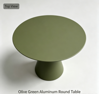 Table d'appoint ronde moderne en aluminium thermolaqué avec base conique, table de bistrot extérieure pour café, patio, balcon, maison, jardin