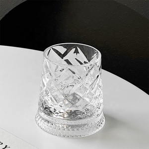 แก้ววิสกี้คริสตัลฐานหมุนได้ 360 องศา พรีเมียม หรูหรา แก้ว<span class=keywords><strong>เหล้า</strong></span>ลายนูน ชุดแก้ววิสกี้ - Product Image 6