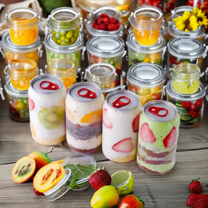 Tùy Chỉnh Trong Suốt Mềm Uống Có Thể Vật Nuôi 350Ml Nhựa Soda Có Thể Dễ Dàng Mở Cuối Nhai Kẹo Cao Su Bé Thực Phẩm Mì Uống Cà Phê Trà - Product Image 4