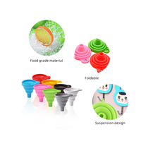 Embudo de cocina de silicona de salida de fábrica, nuevos utensilios de transferencia de líquido plegables suaves, cucharas plegables