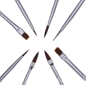 8Pcs Leopard Acrylic Handle Nylon Nail Art Brush <b>Set</b> <b>Crimped</b> Liner Carving Painting Pens for Gel Design - Product Image 6