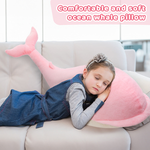 <span class=keywords><strong>Balena</strong></span> Gigante <span class=keywords><strong>Rosa</strong></span> di 4 Piedi, Peluche Carino di Nuovo Design, Cuscino in Peluche da 43,3 Pollici, Mini Orsacchiotto, Giocattoli Oceanici - Product Image 5