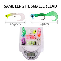 Lot d'appâts souples pour la pêche, set de leurres luya en silicone avec tête plombée, en forme d'insecte, matériel pour attraper des poissons