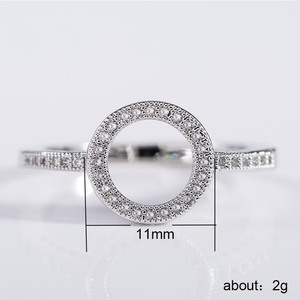 Anello Unisex di Moda per Coppie con Zircone Scintillante, in Lega di Rame Regolabile, Stile Moderno, Regalo di Fidanzamento - Product Image 4