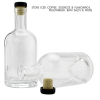 Bouteilles de liqueur de style nordique 12 oz 355 ml, bouteilles en verre transparent avec bouchons synthétiques en T