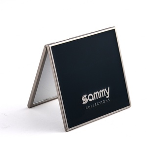 New Design Square Customized Embossed Logo Gift Personalized Zinc Alloy Pocket <b>Mirror</b> - Product Image 4
