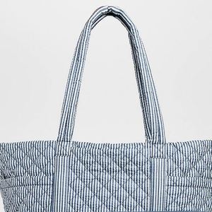 Bolsa de Mano Grande Personalizada de Tela Seersucker, con Cierre, para Viaje, Compras, Diseño Acolchado, Múltiples Bolsillos, para Mujer, Verano/Otoño - Product Image 4