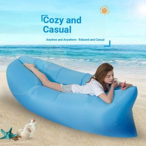 Outdoor Folding <b>Inflatable</b> <b>Sofa</b> Lazy Bean Bag Chair Ultra Light Air Lounger for Camping Hiking Beach - Product Image 1