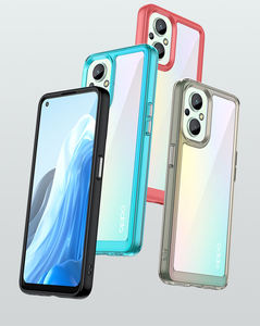 เคสไฮบริด TPU แบบนิ่มพร้อมด้วย PC ใสสำหรับ <span class=keywords><strong>OPPO</strong></span> Reno 7Z 7 Pro /<span class=keywords><strong>Reno8</strong></span> Lite 5g พร้อมปุ่มชุบ - Product Image 6