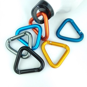 Colorful Geometric Triangle Shaped Stock Clip Key Chain Carabiner