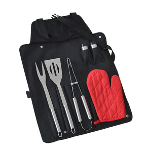 Portable BBQ Tools <strong>Set</strong> Stainless Steel Kitchen Outdoor Cooking Utensils Outside Camping <strong>Barbeque</strong> <strong>Set</strong> with Apron Storage Bag - Product Image 1
