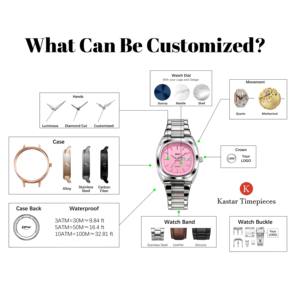 Reloj de Pulsera de Acero Inoxidable Sólido con Diseño Rosa Personalizado para Mujer, Lujoso y con Logo - Product Image 2