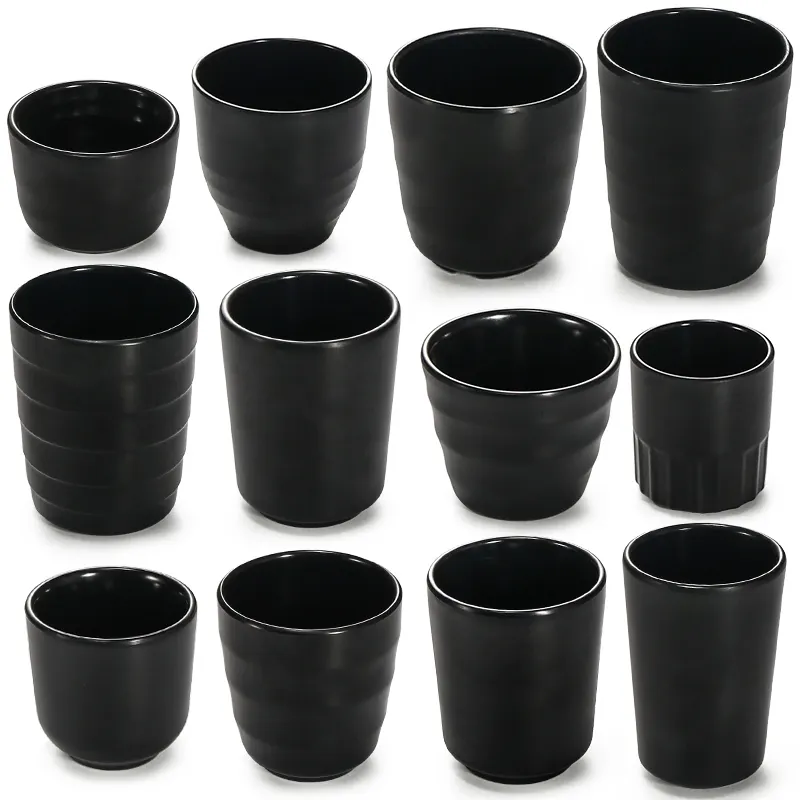 Onbreekbaar Milieuvriendelijke Melamine Plastic 100% Melamine Beker Sap Cup Zwarte Thee Kopjes