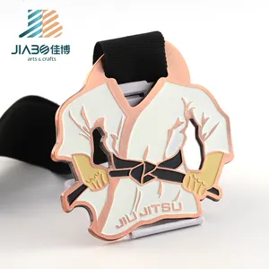 Jiabo produttore di vendita calda logo personalizzato smalto morbido premio jiujitsu bjj medaglia