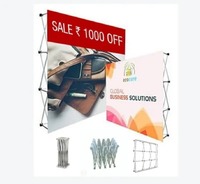 Support d'affichage pop-up en tissu tendu personnalisé, droit ou courbé, avec cadre en aluminium pour stand d'exposition, événements et salons professionnels