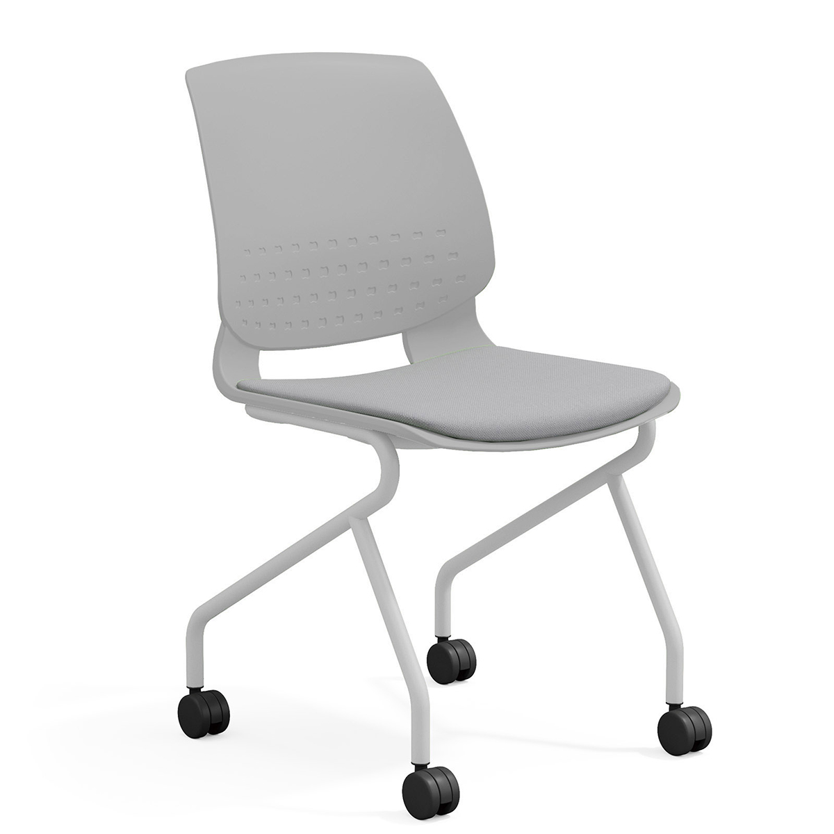 Hot Selling Modern PVC Mesh Dining Chairs Plastic Leisure Training Chairs with Wheels for Apartment Living Rooms and Wholesale