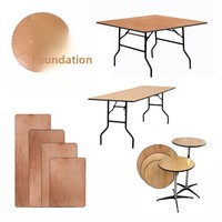 Ensemble table et chaises de banquet rectangulaires en bois de style moderne minimaliste, pliables et portables