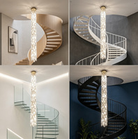 Lustre cylindrique moderne de luxe pour hôtel, villa, décoration, lampe suspendue pour escalier, restaurant, éclairage personnalisé artisanal