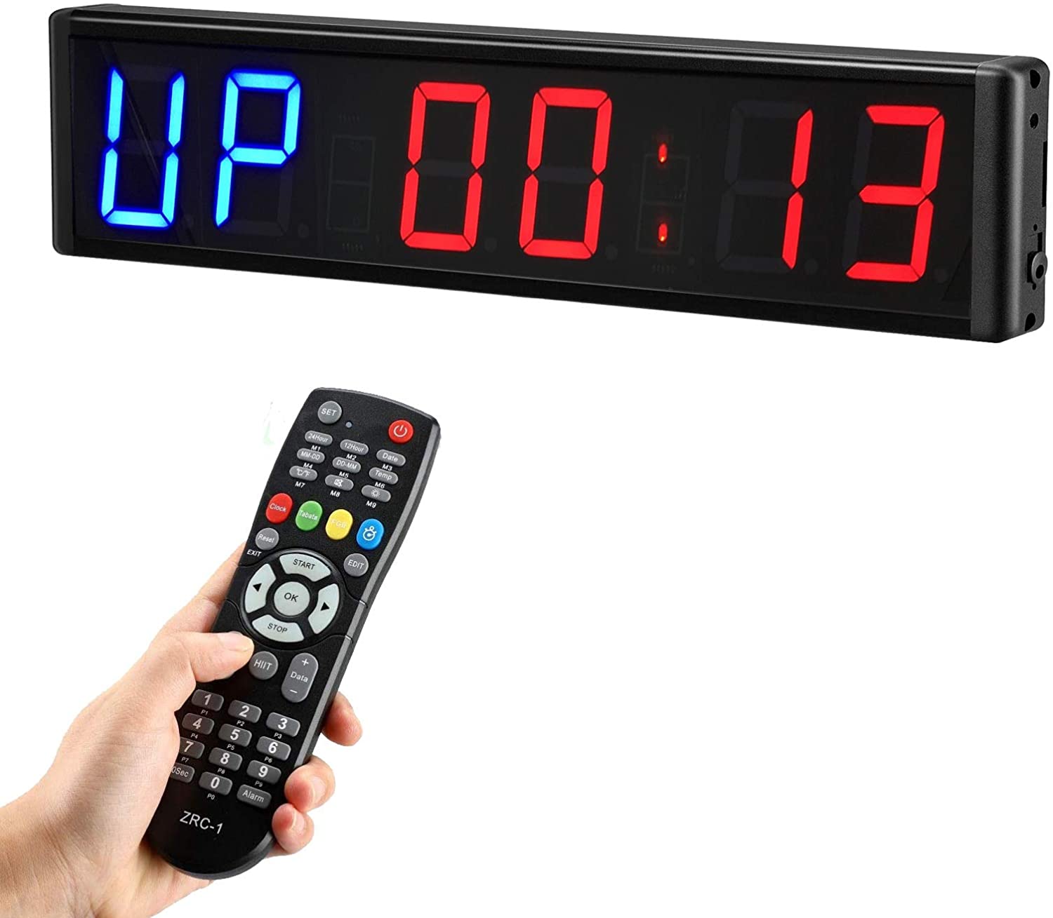 Большие цифровые настенные часы для тренажерного зала с дистанционным управлением, светодиодный интервал для фитнеса, таймер обратного отсчета дома с магнитом для упражнений