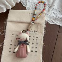 Porte-clés coréen fait main en tissu, poupée animale de dessin animé, breloque mignonne pour sac, accessoires à suspendre au tableau de bord de voiture, cadeau pour femmes et filles
