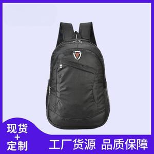 Laptop <b>Backpack</b> For Men <b>Black</b> Oxford Cloth Water Resistant Computer Interlayer Business Travel Shoulder Straps Solid Color - Product Image 5