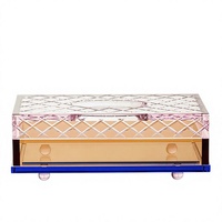 Boîte à mouchoirs en cristal taillée à la main de luxe, porte-mouchoirs en cristal coloré, boîte à serviettes décorative pour la décoration de table à la maison, à l'hôtel, cadeau