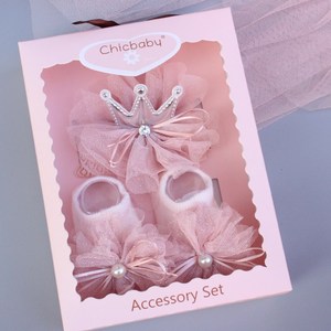 Baby Lace Headband Sock Set 3D Organza <b>Flower</b> Infant Hair Band Anti Slip Cotton Socks Newborn Photo Prop Hair Accessories Gift - Product Image 5