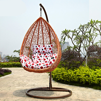 Haute qualité moderne PE rotin extérieur balcon jardin Patio oeuf oiseaux nid suspendu balançoire chaise avec support