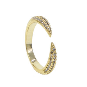 Cz-anillos de punta de plata, oro rosa, 3 colores, micro pavé de cz, remache abierto, joyería para dedos de pila de roca - Product Image 5