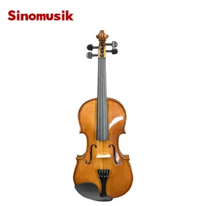 Sinomisik rắn Violin chất lượng đẹp chi phí hiệu quả Đức vàng nâu bóng Violin Set bao gồm cả trường hợp Bow Rosin OEM