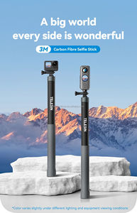 Stocks TELESIN Perche à selfie extensible en fibre de carbone de 3 m avec vis 1/4 pour caméra d'action panoramique Insta360 X3 <span class=keywords><strong>GO</strong></span> <span class=keywords><strong>Pro</strong></span> Osmo Pocket - Product Image 6