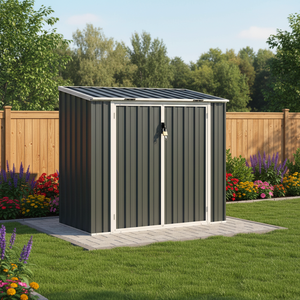 Boîte <span class=keywords><strong>de</strong></span> <span class=keywords><strong>rangement</strong></span> <span class=keywords><strong>de</strong></span> jardin en tôle galvanisée EST15586-H140, abri <span class=keywords><strong>de</strong></span> <span class=keywords><strong>rangement</strong></span> pour la cour - Product Image 1