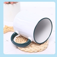 Tasse à café en céramique personnalisée avec poignée colorée tasse à sublimation de 11oz vente en gros